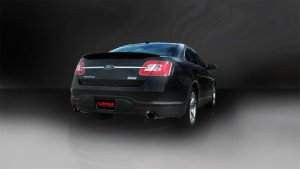 Ford Taurus SHO Performance Exhaust - Dual Rear Exit - CORSA Performance - Cat Back Sport with Dual 4in Black Tips - Black - `10-`19